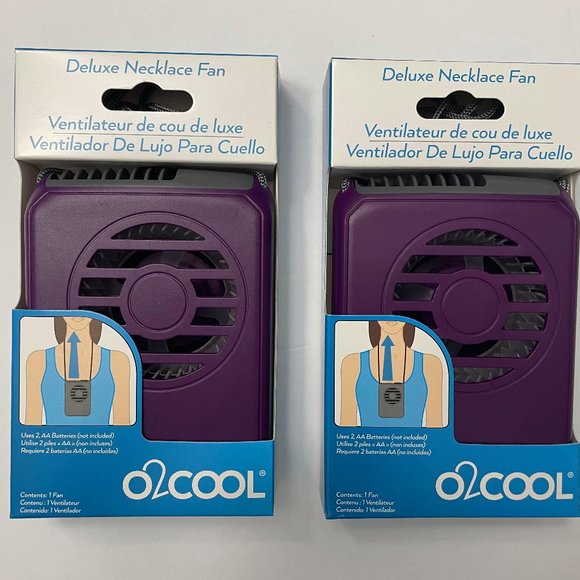 NIB- Set of 2 O2 Cool Fan Necklaces - Picture 1 of 3